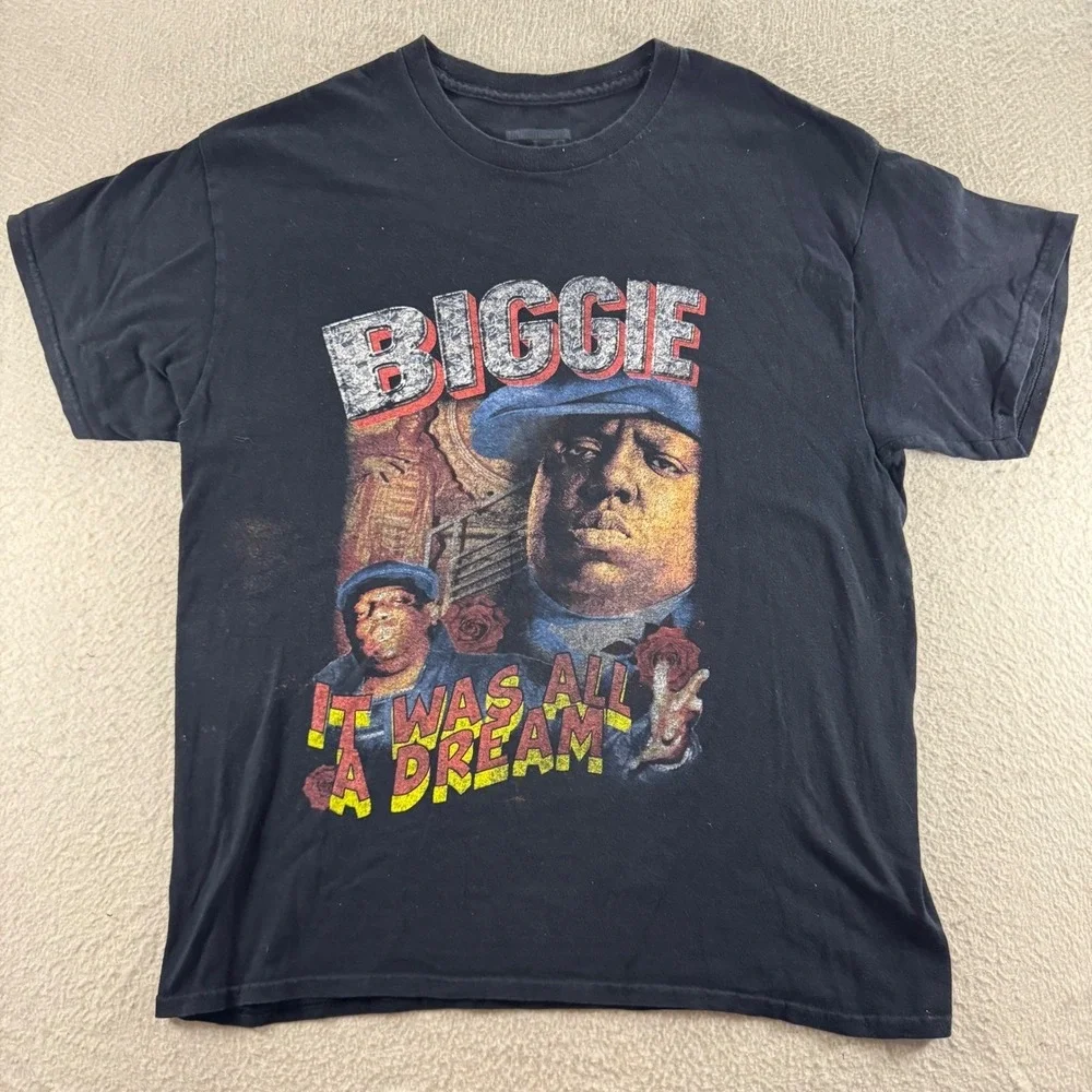 Notorious B.I.G. Graphic T-Shirt Mens L Black Good It Was All A Dream Rap Tee